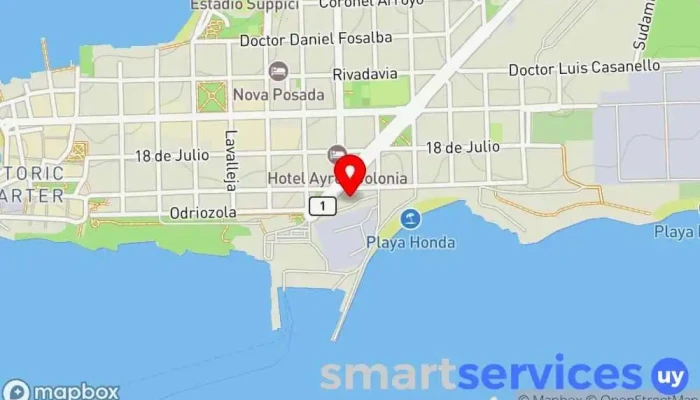 mapa de Terminal de ómnibus Centro comunitario en Col. del Sacramento