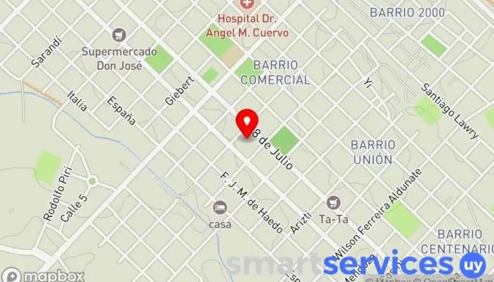 mapa de Terminal de Ómnibus Estación de autobuses en Fray Bentos
