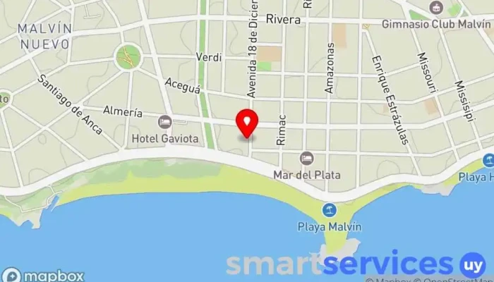 mapa de Terminal de Omnibus Playa Malvin Estación de autobuses en Montevideo