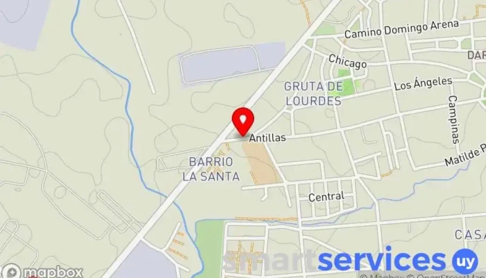 mapa de Terminal Gruta de Lourdes Estación de autobuses en Montevideo