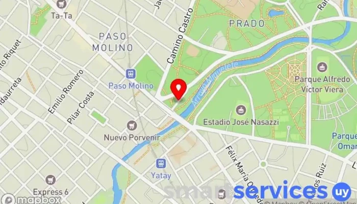 mapa de Terminal línea K Cutcsa Servicio de transporte en Montevideo
