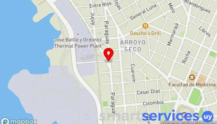 mapa de Terminal Línea L Empresa de autobuses en Montevideo