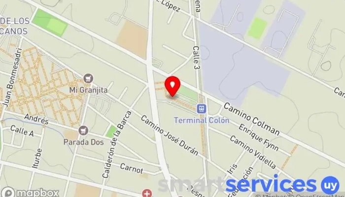 mapa de Terminal Multimodal de Colón | STM Estación de autobuses en Montevideo