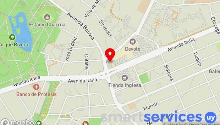mapa de Terminal Ómnibus Portones Servicio de transporte en Montevideo