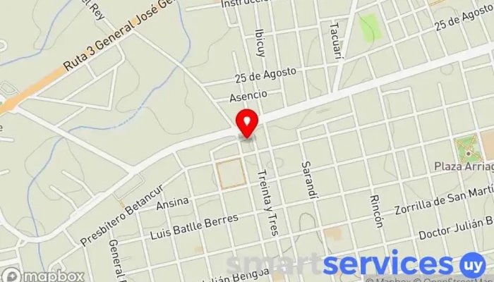 mapa de Terminal ómnibus San Jose Servicio de transporte en San José de Mayo