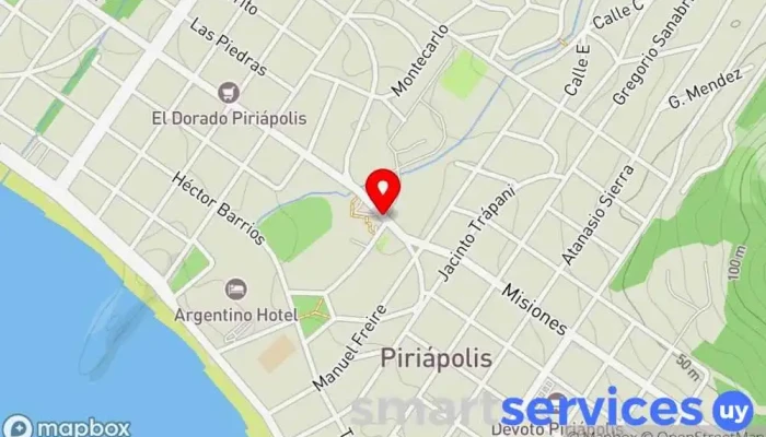 mapa de Terminal piriapolis Agencia de viajes en Piriápolis