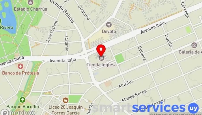mapa de Tienda Viajes Agencia de viajes en Montevideo