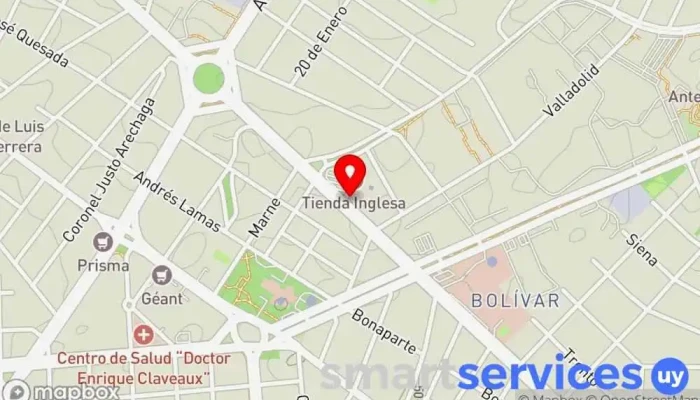 mapa de Tienda Viajes Agencia de viajes en Montevideo