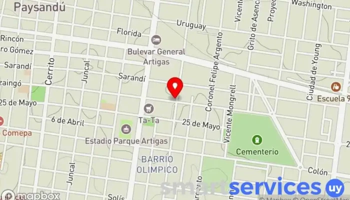 mapa de Trabajo Pay Centro comercial en Paysandú