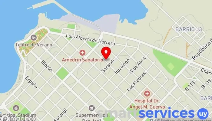 mapa de TRANSPORTE BARRETT OTHEGUY Servicio de transporte con acompañante en Fray Bentos