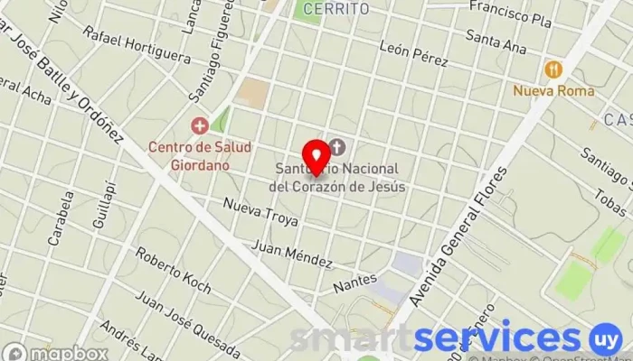 mapa de Transtur Servicio de transporte en Montevideo