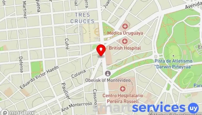 mapa de Túnel de Montevideo Túnel en Montevideo