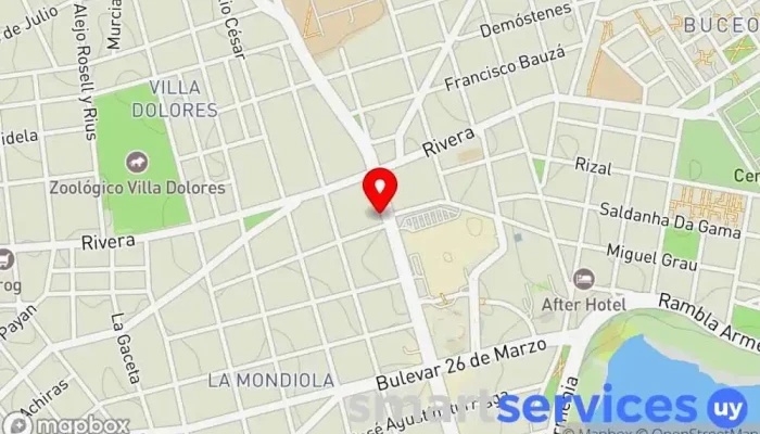 mapa de UES Pickup Center Servicio de logística en Montevideo
