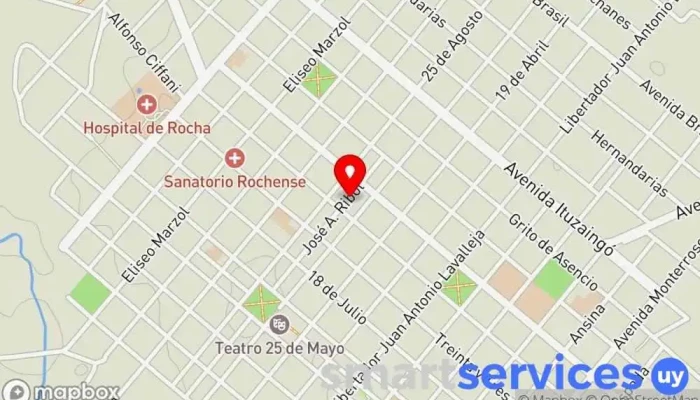 mapa de UES suc. 039 Servicio postal en Rocha