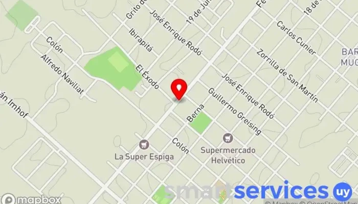 mapa de Urbanos Online Agencia inmobiliaria en Nueva Helvecia