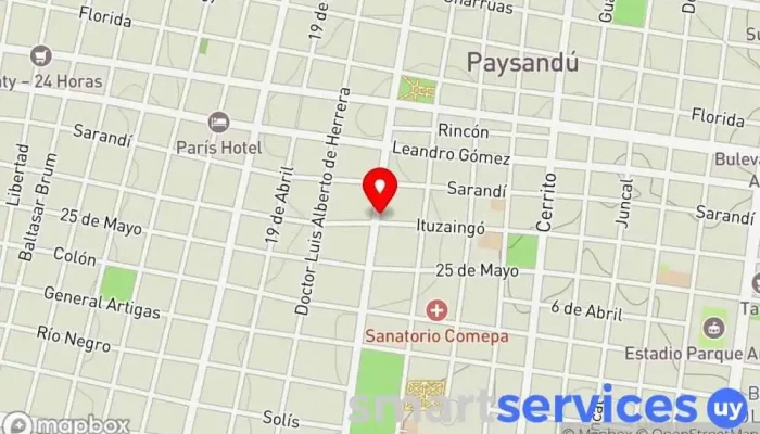 mapa de Vamos a Volar Agencia de viajes en Paysandú