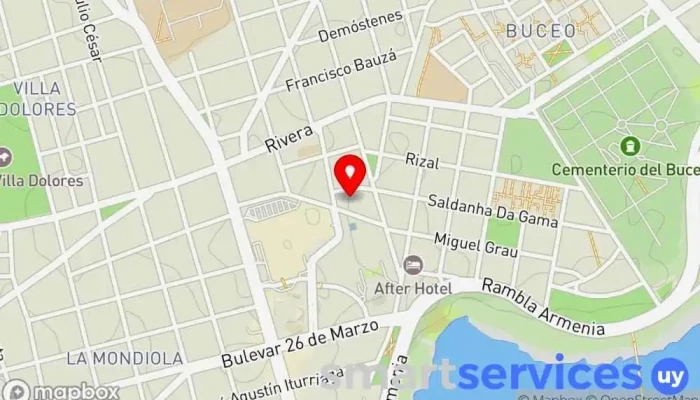 mapa de Viajobien.com Agencia de visitas turísticas, Agencia de viajes en Montevideo