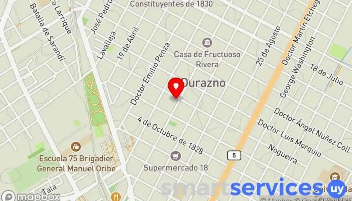 mapa de VIDALIN RAMOS Agencia inmobiliaria en Durazno