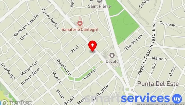 mapa de Weiss Mora Weiss Agencia inmobiliaria en Punta del Este