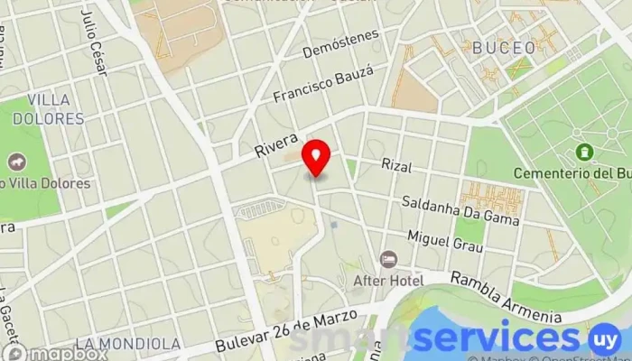 mapa de Winemeup Oficinas de empresa, Agencia de viajes en Montevideo