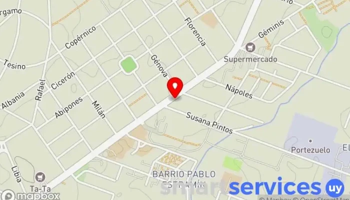 mapa de Zona Óptica Óptica en Montevideo